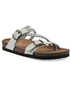 �z���C�g�}�E���e�� ���f�B�[�X �V���[�Y �T���_�� White Mountain Women's Haziest Round Toe Flat Sandals White Leather �z���C�g
