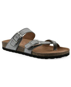 �z���C�g�}�E���e�� ���f�B�[�X �V���[�Y �T���_�� White Mountain Women's Grays Round Toe Flat Sandals Blue Raspberry Suede �u���[