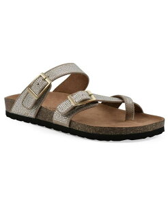 �z���C�g�}�E���e�� ���f�B�[�X �V���[�Y �T���_�� White Mountain Women's Grays Round Toe Flat Sandals Sandal Wood Suede