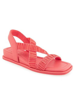 �G�A���\�[���Y ���f�B�[�X �V���[�Y �T���_�� Aerosoles Women's Bora Wedge Sandals Coral Rouched Elastic Fabric �R�[����