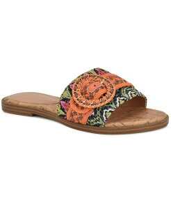iCEFXg fB[X V[Y T_ Nine West Women's Poland Woven Slip-On Flat Sandals Orange Multi IW