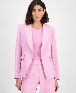 �^�n���G�[�G�X�G�� ���f�B�[�X �A�E�^�[ �W���P�b�g�E�u���]�� �v�` �W���P�b�g Tahari ASL Women's Peak-Lapel Button-Cuff Jacket Regular & Petite Pink Macaroon �s���N