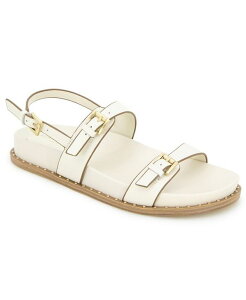 �P�l�X�R�[�� ���f�B�[�X �V���[�Y �T���_�� Kenneth Cole New York Women's Drinity Round Toe Flat Sandals Cream Leather �N���[��