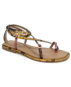�P�l�X�R�[�� ���f�B�[�X �V���[�Y �T���_�� Kenneth Cole New York Women's Paros Square Toe Flat Sandals Multi Postal Snake �}���`�J���[