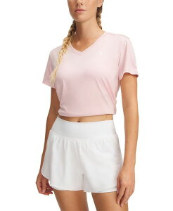 A_[A[}[ fB[X gbvX Vc VlbN  Under Armour Women's Twist Tech V-Neck Short-Sleeve Top Prime Pink sN