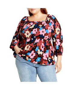 yz VeB[VbN fB[X Vc gbvX Plus Size Poppy Print Top Sugar coated
