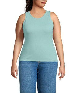 �����Y�G���h ���f�B�[�X �g�b�v�X �^���N�g�b�v �v���X�T�C�Y Lands' End Plus Size Drapey Rib Skimming Tank Top Misty aqua �A�N�A