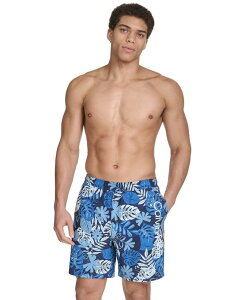 �J���o���N���C�� �����Y ���� �n�[�t�p���c�E�V���[�c Calvin Klein Men's Regular-Fit Quick-Dry 5 Swim Trunks with Compression Short Liner Navy Palm �l�C�r�[