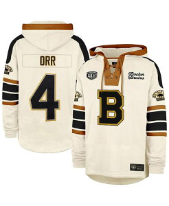 47 uh Y AE^[ p[J[EXEFbg [X p[J[ '47 Brand Men's Bobby Orr Cream Boston Bruins Blue Line Heritage Name Number Lace-Up Pullover Hoodie Cream N[