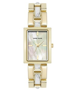 ANC fB[X ANZT[ rv Anne Klein Women's Quartz How Lite Gemstone and Gold-Tone Metal Alloy Bracelet Watch 21mm White Gold-Tone zCg
