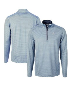 Jb^[AhobN Y AE^[ p[J[EXEFbg Cutter & Buck Men's Light Blue/Navy Atlanta Braves Virtue Pique Micro Stripe Quarter-Zip Pullover Top Light Blue Navy lCr[
