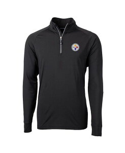 Jb^[AhobN Y AE^[ WPbgEu] TVc g[ jbg WPbg Cutter & Buck Men's Black Pittsburgh Steelers Big Tall Adapt Knit Quarter-Zip Pullover Jacket Black ubN