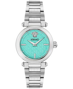 ���F���T�[�` ���f�B�[�X �A�N�Z�T���[ �r���v T�V���c Versace Women's Swiss Greek Stainless Steel Bracelet Watch 35mm Stainless