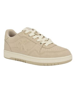 JoNC fB[X V[Y Xj[J[ [X S Calvin Klein Women's Henlea Logo Lace-Up Casual Sneakers Light Natural