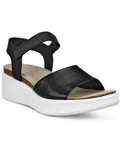 GR[ fB[X V[Y T_ Ecco Women's Flowt Wedge Cork Sandals blackubN
