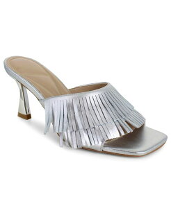 PlXR[ fB[X V[Y T_ tW Kenneth Cole New York Women's Darby Fringe Slip On Dress Sandals Silver Vo[