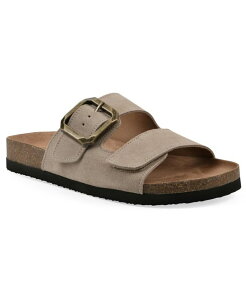 �z���C�g�}�E���e�� ���f�B�[�X �V���[�Y �T���_�� White Mountain Women's Hayloft Round Toe Flat Sandals Sandal Wood Suede
