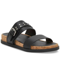 bL[uh fB[X V[Y T_ Lucky Brand Women's Dineesa Double Band Slip-On Footbed Sandals Black Leather ubN