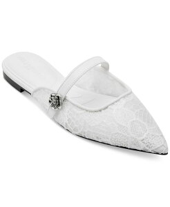 �J�[�� ���K�[�t�F���h ���f�B�[�X �V���[�Y �p���v�X KARL LAGERFELD PARIS Women's Vadyn Pointed-Toe Flats Bright White �z���C�g