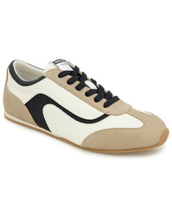 �P�l�X�R�[�� ���f�B�[�X �V���[�Y �X�j�[�J�[ ���[�X Kenneth Cole New York Women's Alma Lace Up Sneakers CreamBlack