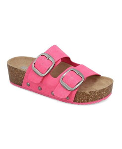 ~A fB[X V[Y T_ vbgtH[ MIA Women's Qianna Platform Slip-On Slide Sandals Hot Pink sN