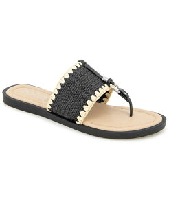 �P�l�X�R�[�� ���f�B�[�X �V���[�Y �T���_�� Kenneth Cole Reaction Women's Sabriya Slide Flat Sandals Black Raffia �u���b�N
