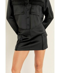 �G���h���X���[�Y ���f�B�[�X �{�g���X �X�J�[�g �~�j �T�e�� endless rose Women's Satin Cargo Mini Skirt Black �u���b�N