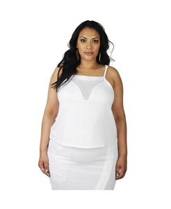 �|�G�e�B�b�N �W���X�e�B�X ���f�B�[�X �g�b�v�X �V���c �v���X�T�C�Y �p�C�� Poetic Justice Plus Size French Terry Spaghetti Strap Tank Top White �z���C�g