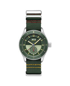 �A���B�G�C�g �����Y �A�N�Z�T���[ �r���v �i�C���� AVI-8 Men's Flyboy Airmaster Sector Meca-Quartz Green Nylon Strap Watch 40mm Green �O���[��