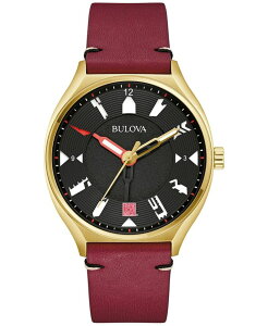 uo Y ANZT[ rv U[ Bulova Special Edition Men's Frank Lloyd Wright Automatic Burgundy Leather Strap Watch 40mm Burgundy o[KfB