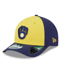 �j���[�G�� �����Y �A�N�Z�T���[ �X�q New Era Men's Gold/Navy Milwaukee Brewers Player Replica 9Forty Adjustable Hat Gold Navy �l�C�r�[