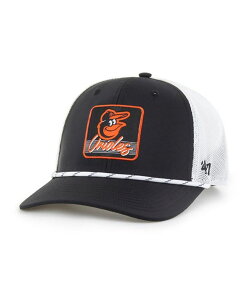 47 �u�����h �����Y �A�N�Z�T���[ �X�q '47 Brand Men's Black/White Baltimore Orioles Scratch Adjustable Trucker Hat Black White �z���C�g