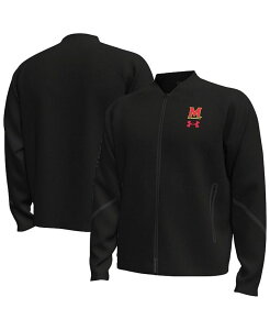 A_[A[}[ Y AE^[ WPbgEu] WPbg Under Armour Men's Black Maryland Terrapins Unstoppable Full-Zip Bomber Jacket Black ubN