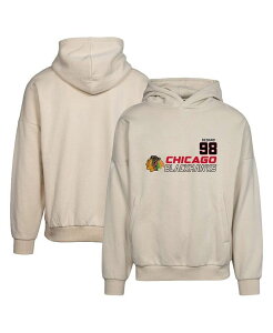 ���x���E�F�A �����Y �A�E�^�[ �p�[�J�[�E�X�E�F�b�g �p�[�J�[ LevelWear Men's Connor Bedard Cream Chicago Blackhawks Oscar Name and Number Oversized Pullover Hoodie Cream �N���[��