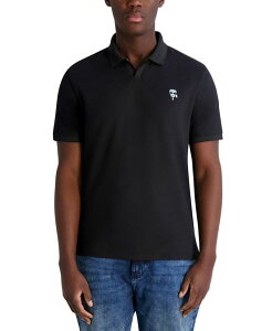 �J�[�� ���K�[�t�F���h �����Y �g�b�v�X �|���V���c KARL LAGERFELD PARIS Men's Regular-Fit Karl Head Pique Polo Shirt Black �u���b�N