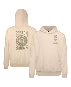 ���x���E�F�A �����Y �A�E�^�[ �p�[�J�[�E�X�E�F�b�g �p�[�J�[ LevelWear Men's Cream Boston Bruins Contact Stamp Pullover Hoodie Cream �N���[��