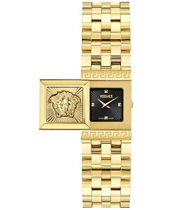 ���F���T�[�` ���f�B�[�X �A�N�Z�T���[ �r���v Versace Women's Swiss Reveal Square Gold Ion Plated Bracelet Watch 18x25mm Gold �S�[���h