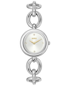 �q���[�S�{�X ���f�B�[�X �A�N�Z�T���[ �r���v T�V���c Hugo Boss Women's Live Quartz Slim Silver-Tone Stainless-Steel Watch 28mm Silver-tone �V���o�[