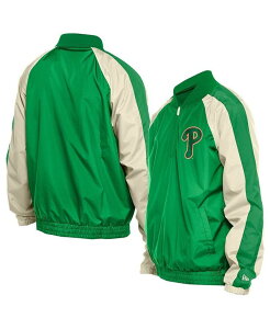 j[G Y AE^[ WPbgEu] p[J[ WPbg New Era Men's Kelly Green Philadelphia Phillies Ripstop Raglan Quarter-Zip Hoodie Windbreaker Jacket Kelly Green O[
