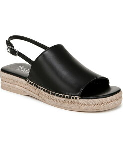 yz tRTg fB[X T_ V[Y Women's Rune Open Round Toe Slingback Espadrille Sandals Black Leather