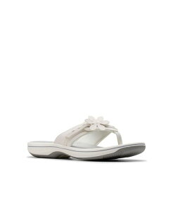 N[NX fB[X V[Y T_ Clarks Cloudsteppers Women's Breeze Opal H Slip-On Sandals White Textile zCg