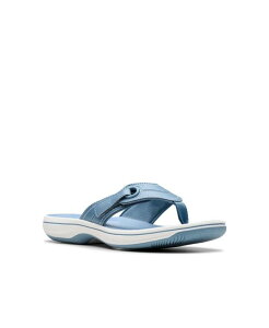 N[NX fB[X V[Y T_ Denim Textile Clarks Cloudsteppers Women's Breeze Reyna H Slip-On Sandals