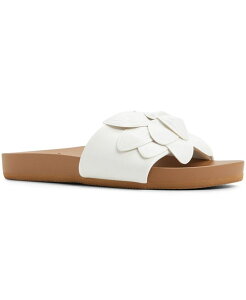 LV[ fB[X V[Y T_ Roxy Women's Flower Girl Slip-On Flat Sandals White zCg