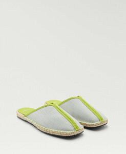 �}���S ���f�B�[�X �V���[�Y �T���_�� �R���g���X�g MANGO Women's Contrast Stitch Espadrille Slippers Pastel Green �O���[��