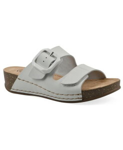 �z���C�g�}�E���e�� ���f�B�[�X �V���[�Y �T���_�� White Mountain Women's Fearful Slip-On Wedge Sandals White Leather �z���C�g