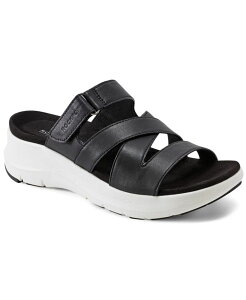 bN|[g fB[X V[Y T_ Rockport Women's Qwyn Slip-On Strappy Casual Wedge Sandals Black Leather ubN