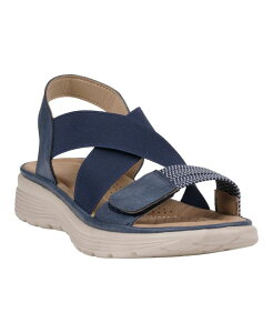 �W�[�V�[�V���[�Y ���f�B�[�X �V���[�Y �T���_�� GC Shoes Women's Ariel Elastic Comfort Flat Sandals Navy �l�C�r�[