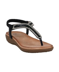 �W�[�V�[�V���[�Y ���f�B�[�X �V���[�Y �T���_�� GC Shoes Women's Lori Embellished Flat Sandals Black �u���b�N