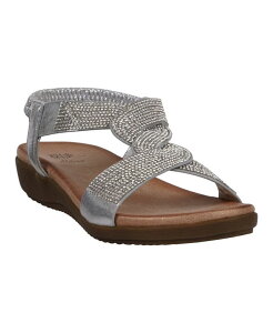 �W�[�V�[�V���[�Y ���f�B�[�X �V���[�Y �T���_�� GC Shoes Women's Viana Embellished Flat Sandals Silver �V���o�[