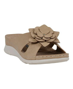 yz W[V[V[Y fB[X T_ V[Y Women's Claire Flower Rosette Comfort Sandals Tan